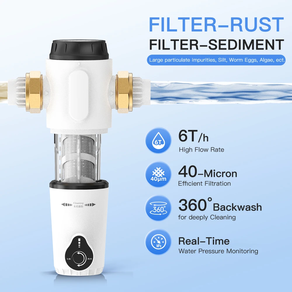Best Design of Durable and Efficient Household Front Filter Water With 6T Water and 40 Micron Filtration for Sediment Control