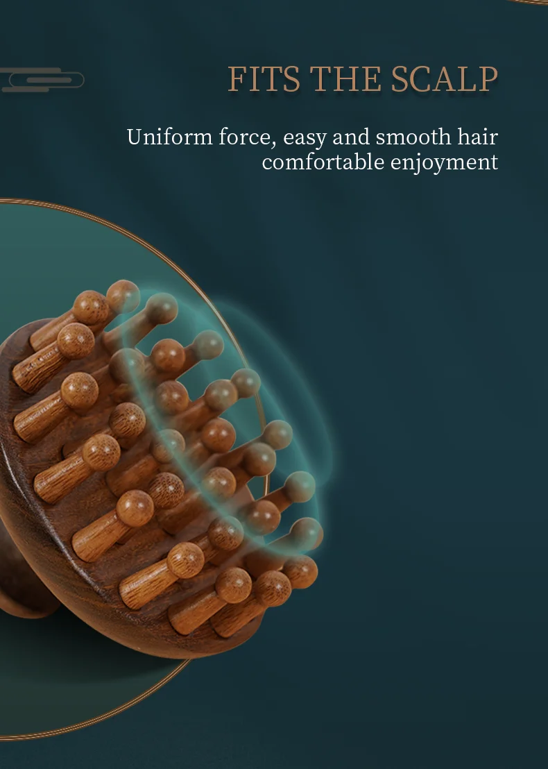 DQ-001 High Quality Wood Massage Comb for Meridian Channel Head Scalp Massage Therapy No Static Rosewood Wooden Comb