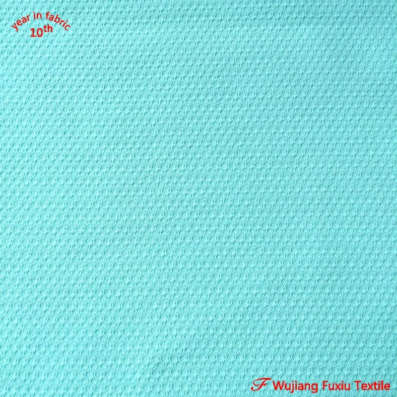 stretch yarn 100 polyester jacquard honeycomb fabric for lady wear