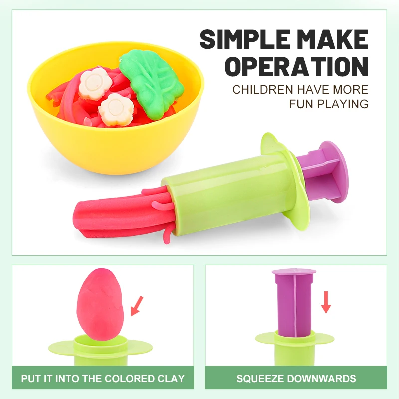 Leemook Imagination creativity improvement children educational playdough set sushi ramen colored clay kids food play dough set