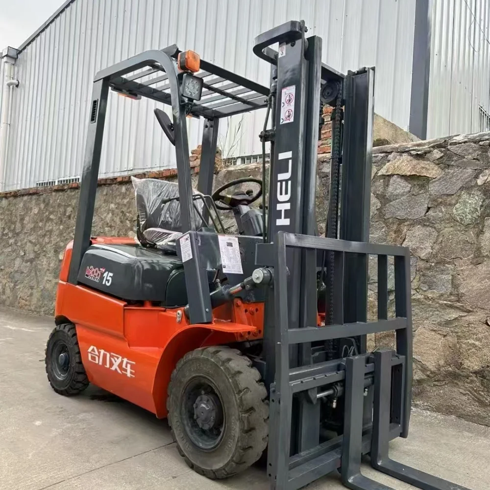 High Quality Used Heli 15 Diesel Forklift Truck 1.5TON Capacity 3000mm Lifting Height Featuring Core Engine Pump Motor Bearing