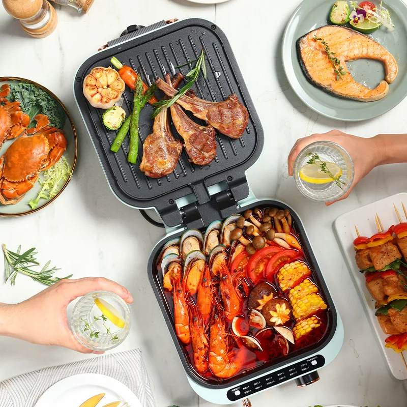 Household Electric BBQ Grill Baking Pan Multifunctional Pancake Deepen Double-sided Heating Frying Pancake Pan Kitchen Appliance