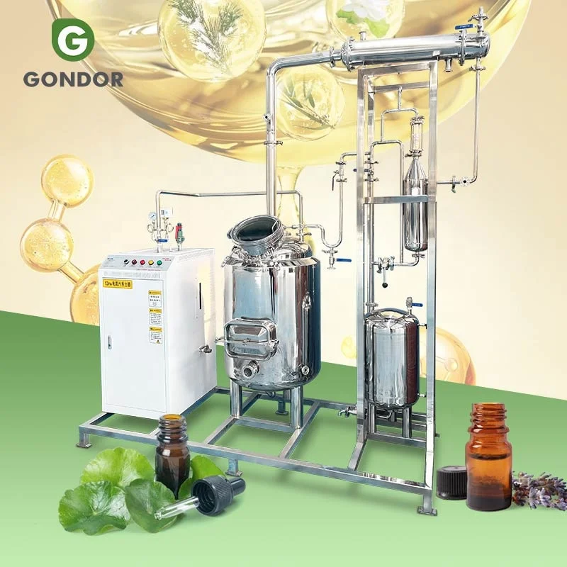 Plant Rose Extraction Concentration Vetiver Essential Lemongrass Oil Extractor Rosemary Distillation Machine