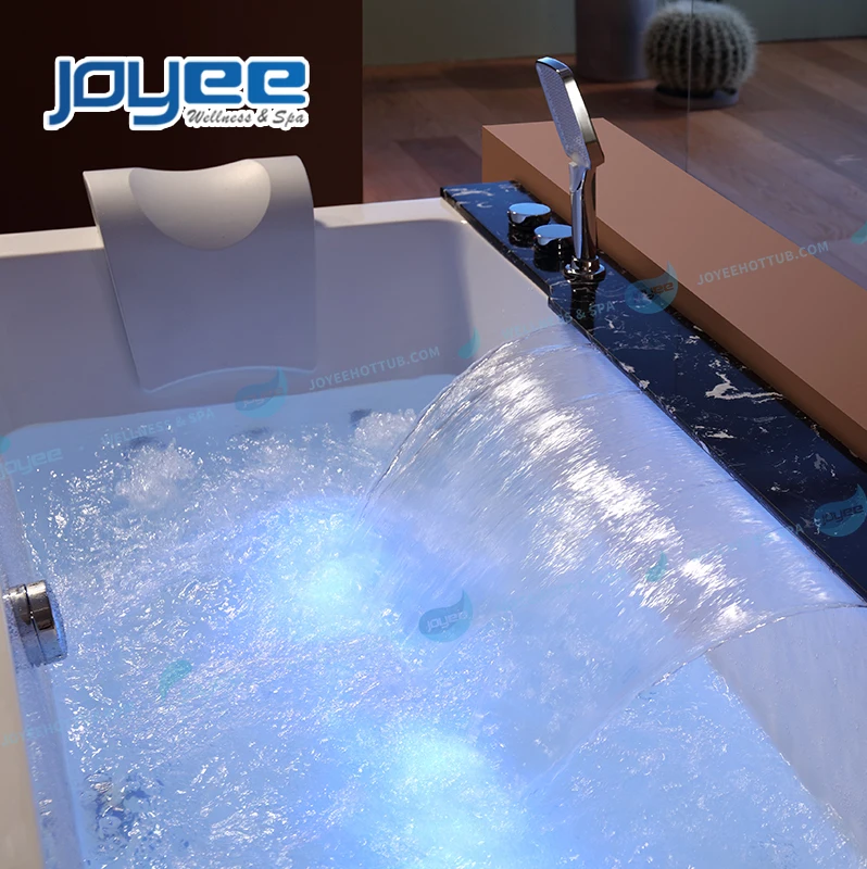 JOYEE wholesale cheap factory price bathtub supplier wood bathtub spa indoor whirlpool bath 2 person with TV