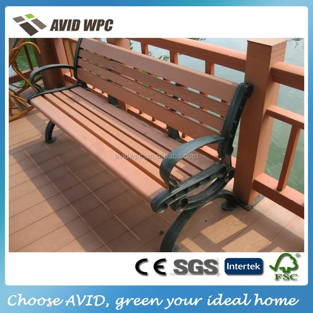 WPC Outdoor garden rustic patio Bench Chair woodplastic composite bench bar