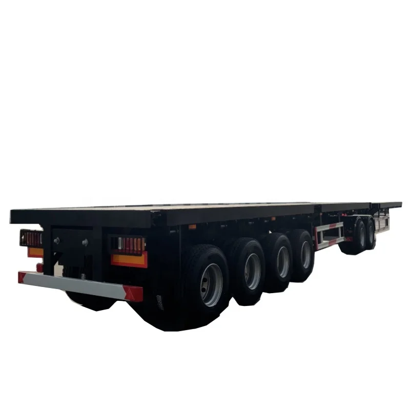 Factory New Used Shipping 20ft 40 Feet 2 3 4 Axles Flat Bed Flatbed Container Semi Truck Trailers