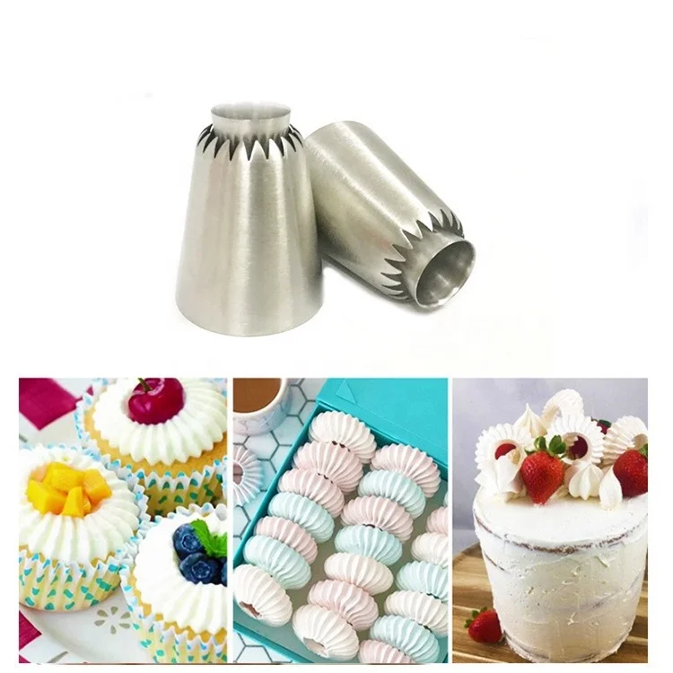 Stainless Steel Romia Nozzle Large Size Cookie Icing Piping Tips Cake Decorating Nozzles