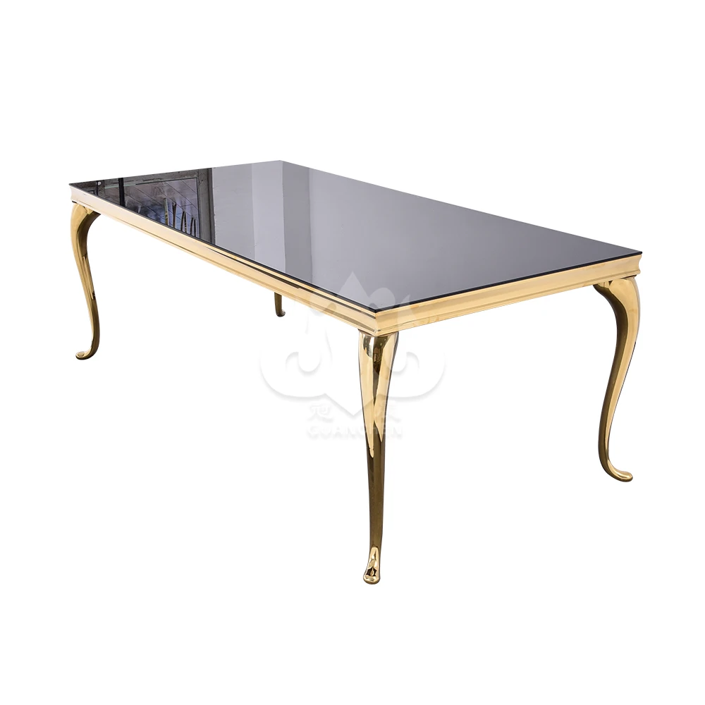Factory Direct Sales Cheap Price Gold Stainless Steel Wedding Tables Customizable Banquet Luxury Table