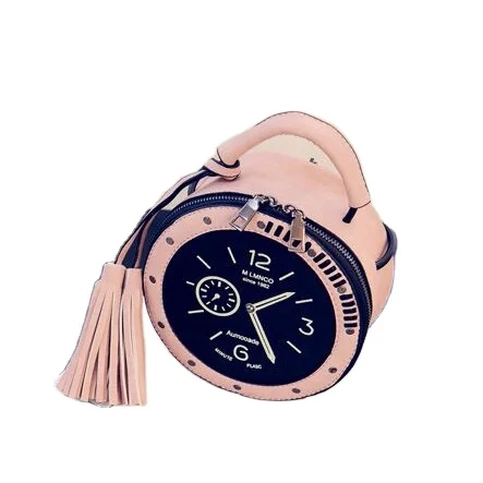 
Newest High Quality Clock Design Mini Shoulder Bag Travelling Sports Tote Bag Lady Handbags Custom Logo with tassel 