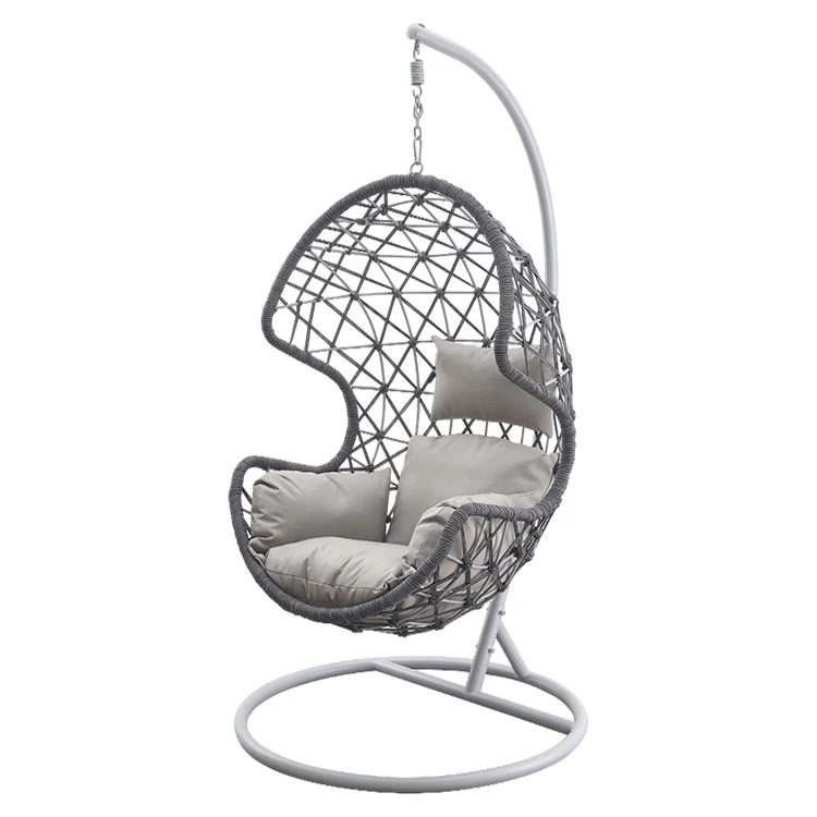 Outdoor Hanging Swing Chair Leisure Wicker Hanging Chair Metal Swing For Outdoor Furniture