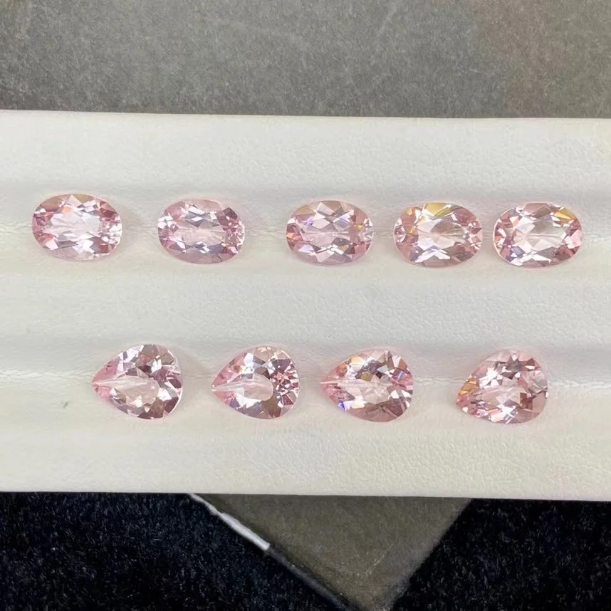 Pear Shape 5x3mm~12x8mm Good Quality Medium Pink Color Precious Faceted Stone Supplier Making Jewelry Natural Morganite