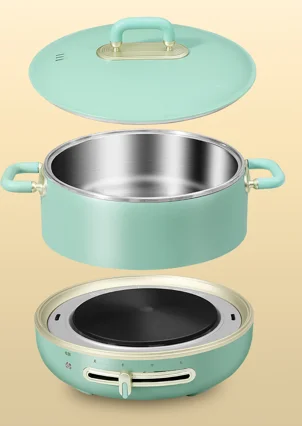Home appliance hot pot cooker stainless steel cheap price small electronic griddles skillets Electronic hot pot