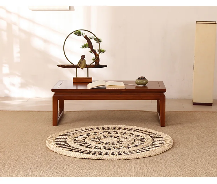 Large Size Round Corn Husk Woven Teaism Rush Cushion Grass Braid Yoga Seat Cushion Insulation Placemat
