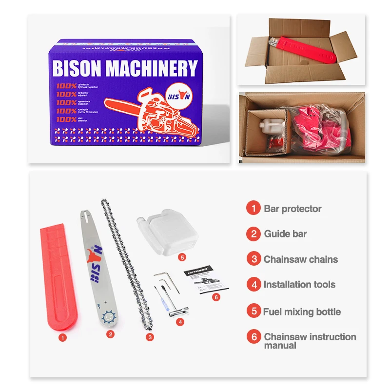 5200 Chainsaw 52cc Bearing 12inch 14 18 20 inch Bar Cylinder Manual Carburetor Petrol Wood Cutting Chainsaws