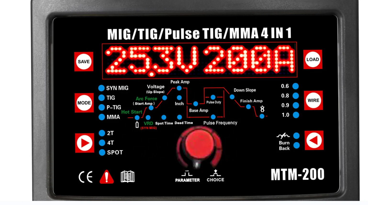 multifunction 4 in 1 dc tig mig mma pulse welding machine mtm-200
