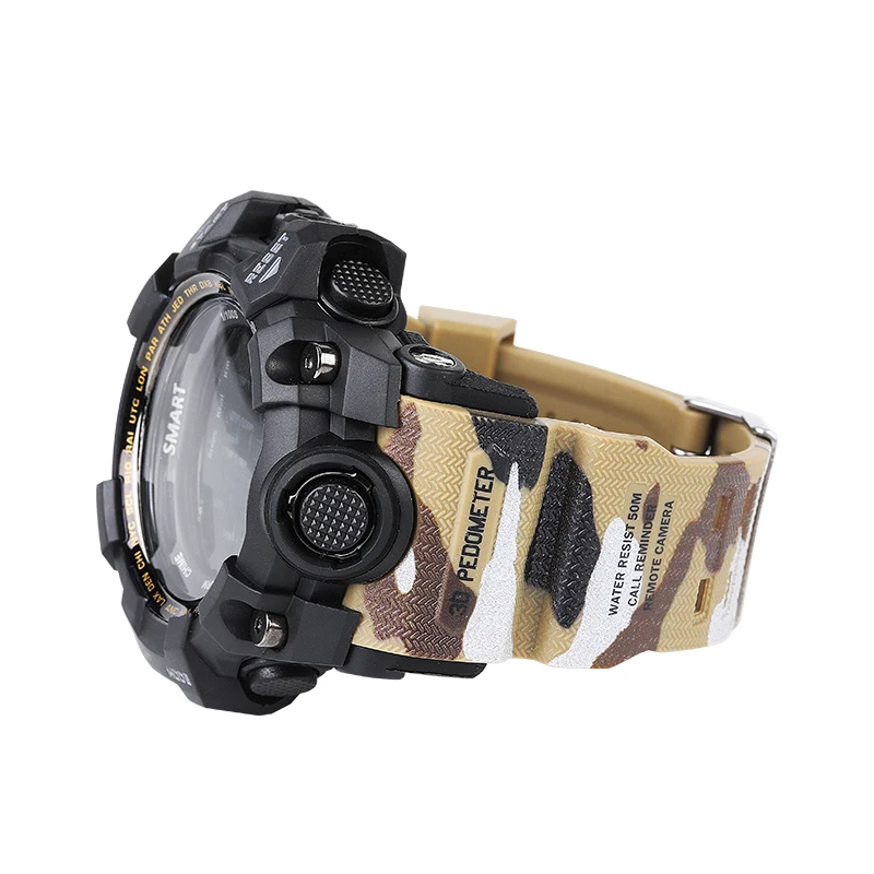 China factory wholesale digital military watch  50 meters waterproof men sport smart watch with steps counting burned calory