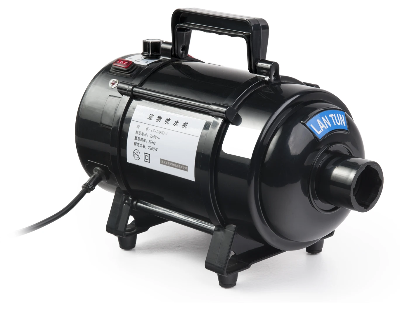 LT-1090B-1C Mini Portable Dog Cat Hair Blower Pet Dryer Blower Pet Grooming Equipment with 3 Different Nozzles