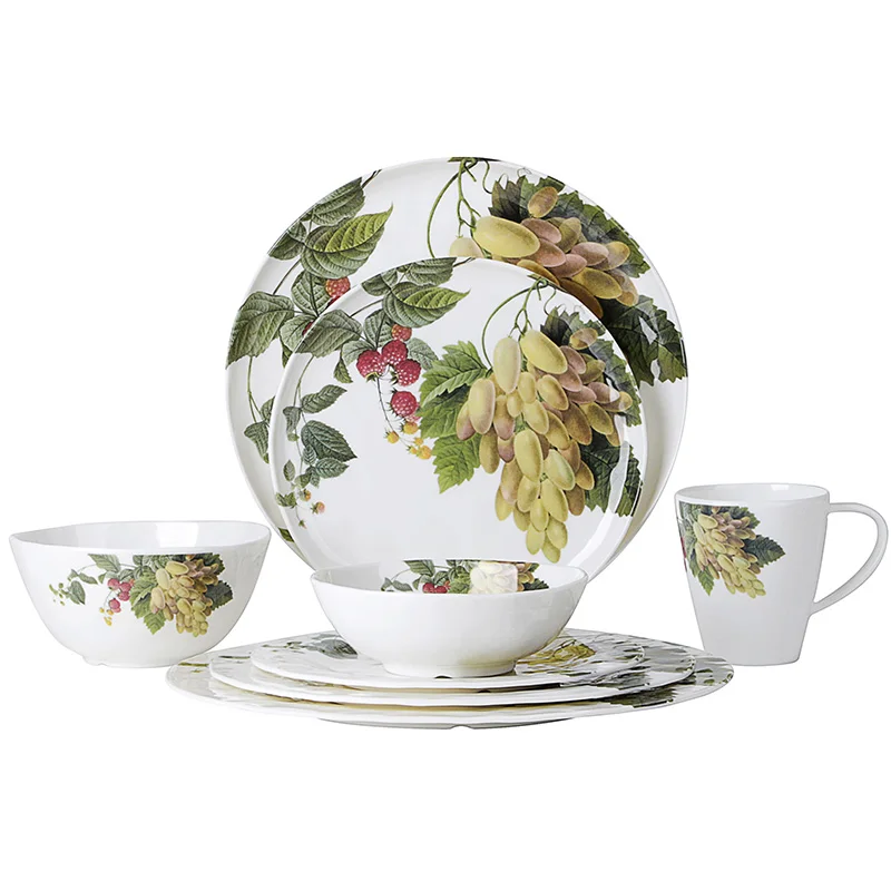 Top Choice Fruit Design Melamine Dinnerware Children Sets, Cheap Factory Durable Bamboo Tableware Set