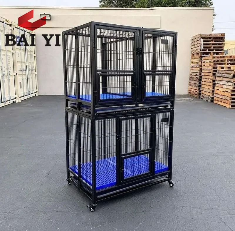 wholesale Large outdoor heavy duty metal dog kennel stackable stack dog cage
