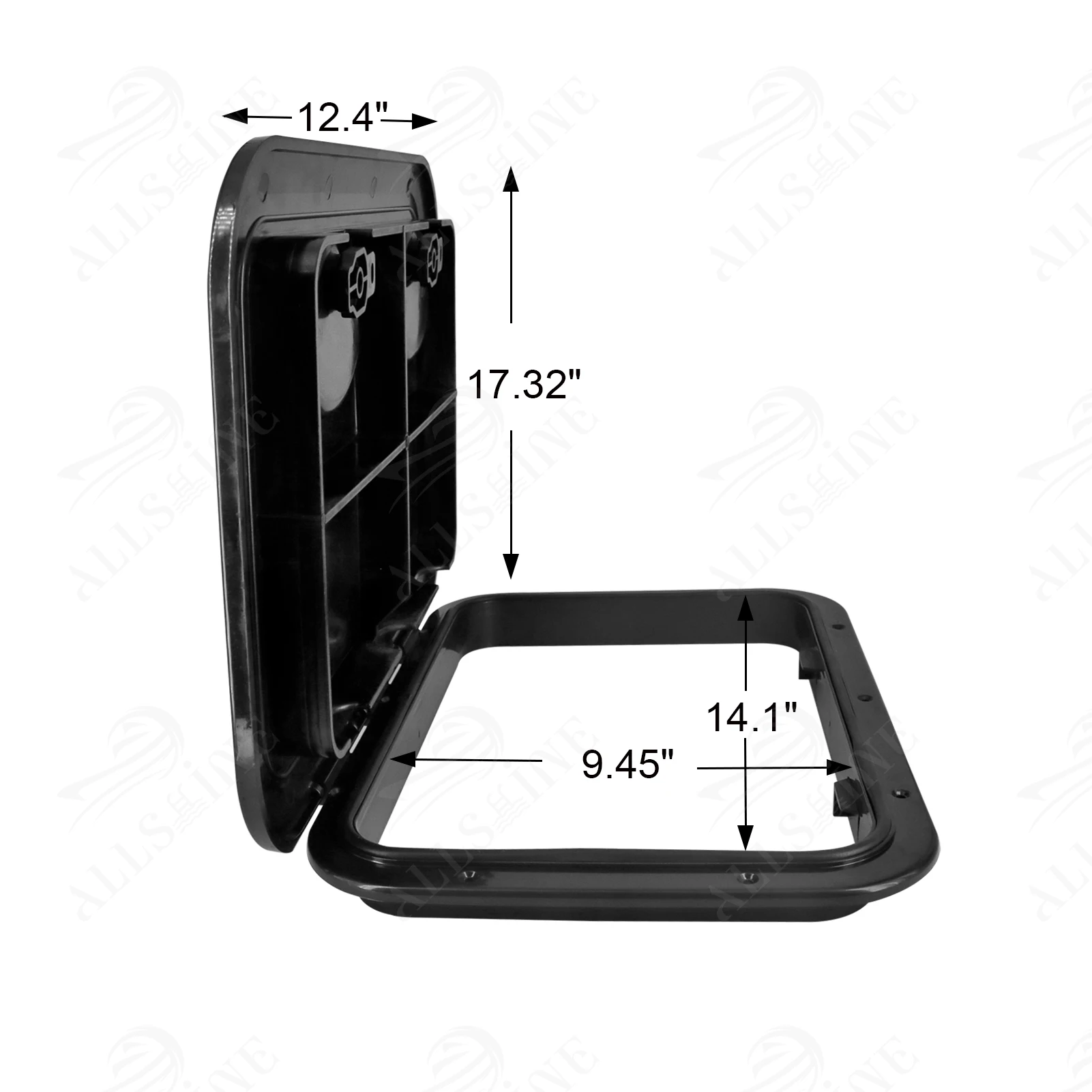 Allshine Marine Boat parts Hatch Deck Plate small Black Square hatch cover for Marine Boat