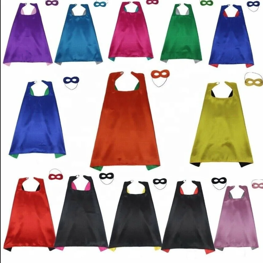 Custom printed pattern kids capes with designs Kids  Cosplay Cape Costume Cloak with eye mask