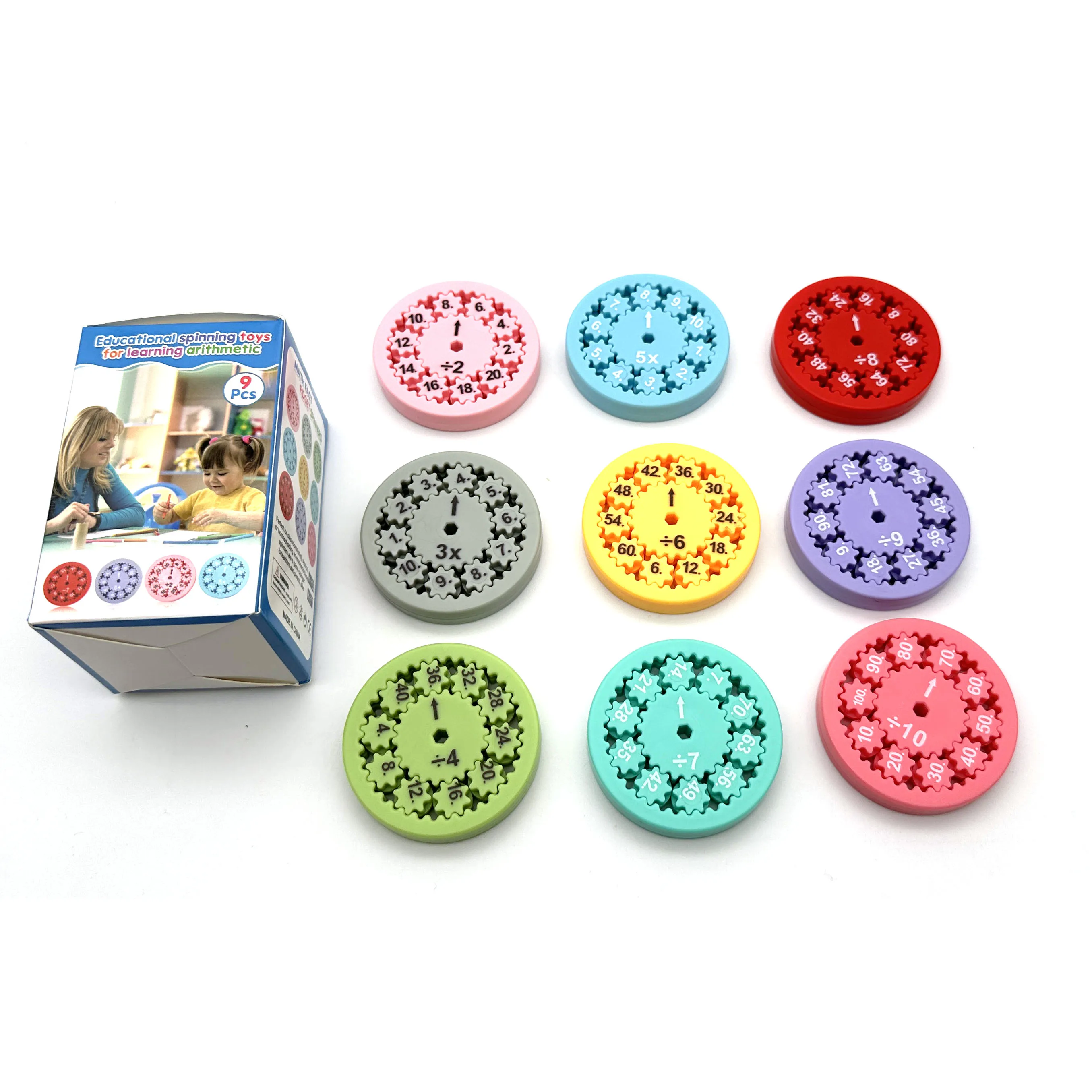 2024 New Hot Selling Math Learning Games Maths Calculation Fidget Spinner Math Facts Fidget Spinners