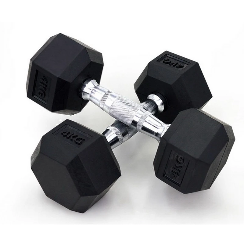ONT-S02  Dumbbells Set Fitness Power Free Weights Gym Cheap Price Rubber Hex Dumbbells Set