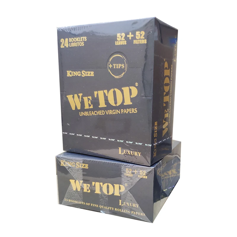 WETOP black luxury brown rolling paper with filter tips king size long papers smoking