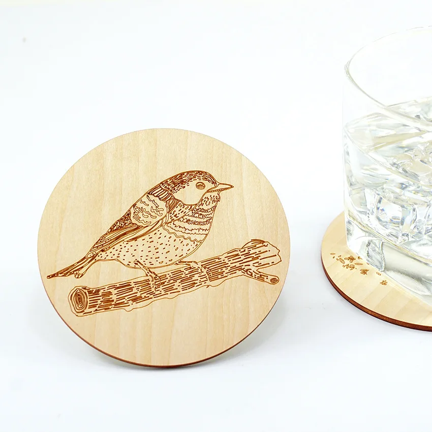 Wholesale custom wooden coasters for glasses Cork Wood Coasters