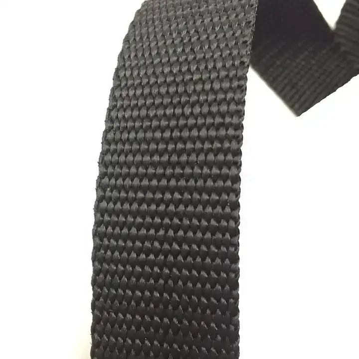 Black 10mm-40mm Double bead grain webbing Polypropylene  Webbing 20cm 25cm pp ribbon weaving