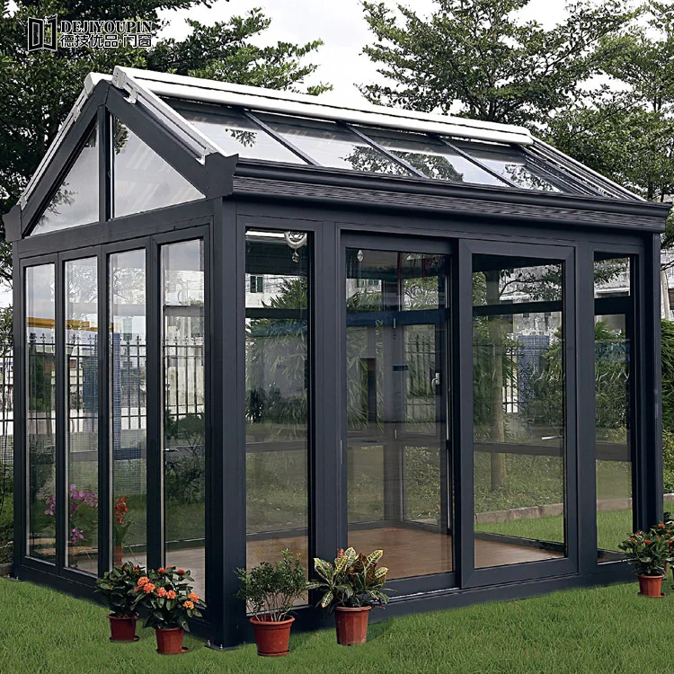 Aluminum Prefabricated Tempered Glass house Sunroom