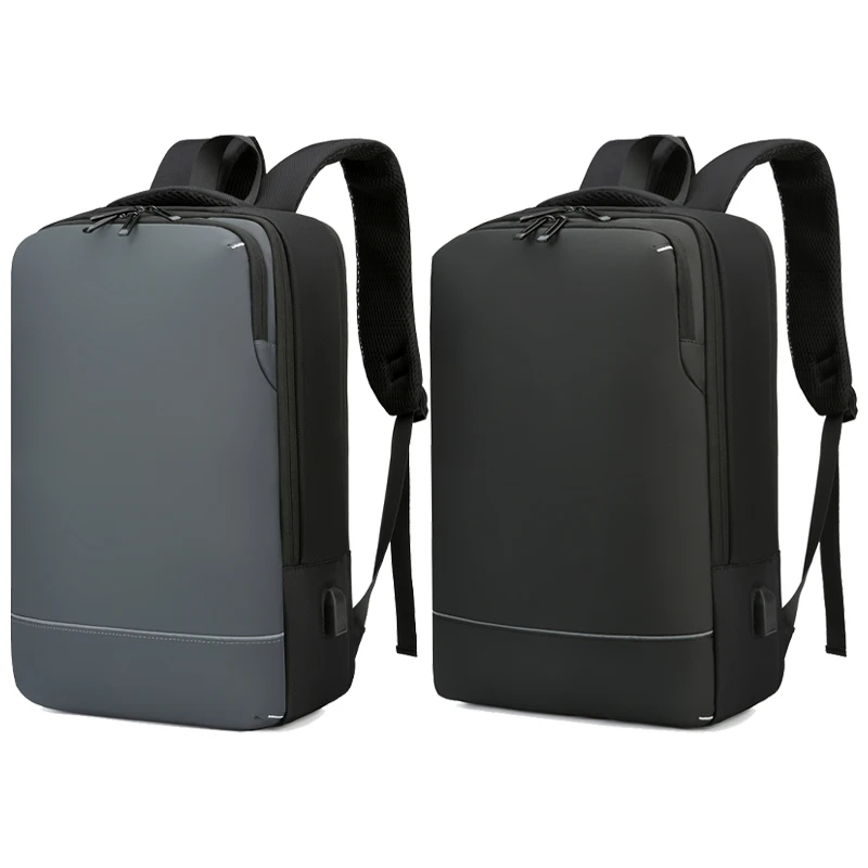 2022 Simple design coated oxford fabric USB backpack rucksack for business travel waterproof laptop knapsack mochila