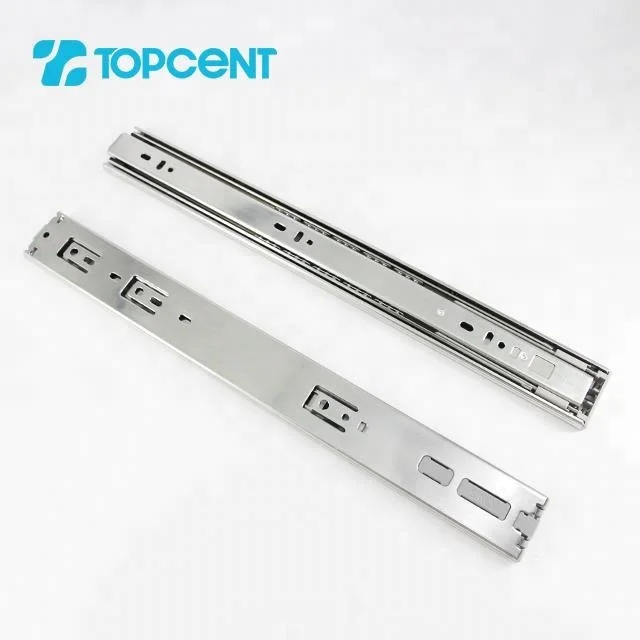 TOPCENT  45mm ball bearing slide soft closing push open ball bearing drawer slides