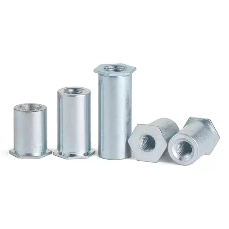304 SUS  Aluminum Galvanized Carbon Steel Through Hole Hexagonal Rivet Stud Rivet Nut 1/4 7/16 5/16, M2- M8  Column Riveting SO