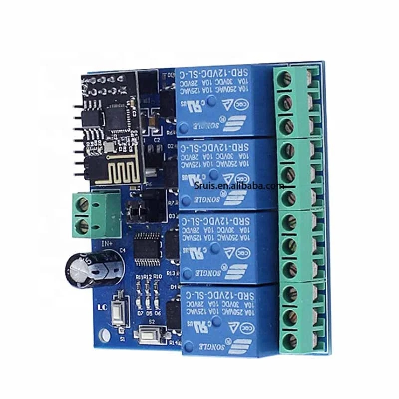 ESP8266 12V WiFi Four way relay for app remote control switch of Internet of things smart home phone