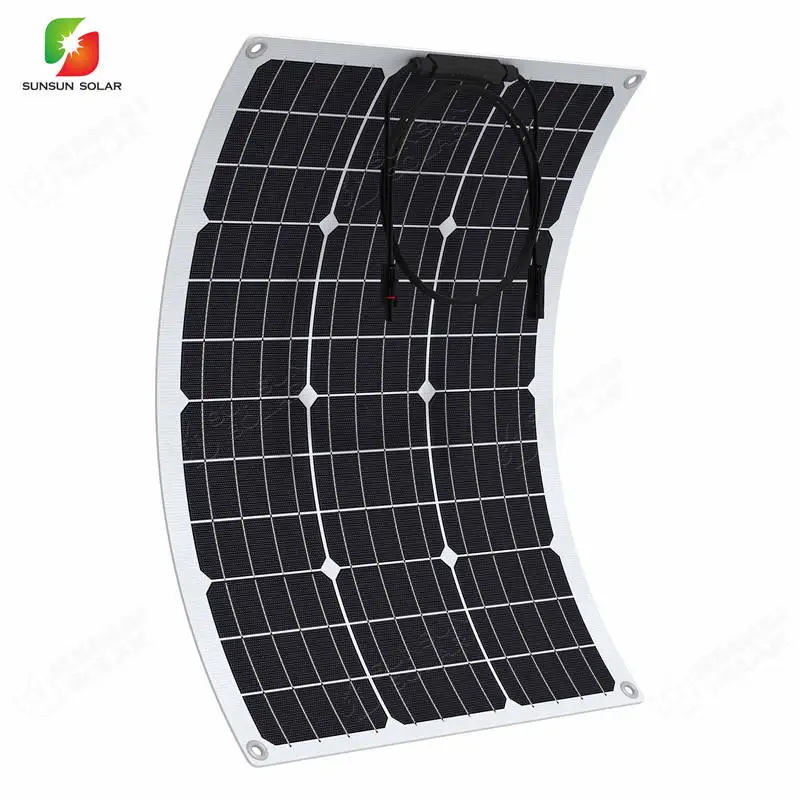 Affordable Eco-worthy Flexible Solar Panel RV Photovoltaic ETFE Monocrystalline Silicon Semi Foldable RV Marine Solar Panel