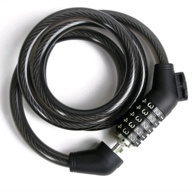 1/2 Inch Diameter Bike Lock Cable 4 Feet High Security 5 Digit Resettable Combination Coiling Bike Cable Lock