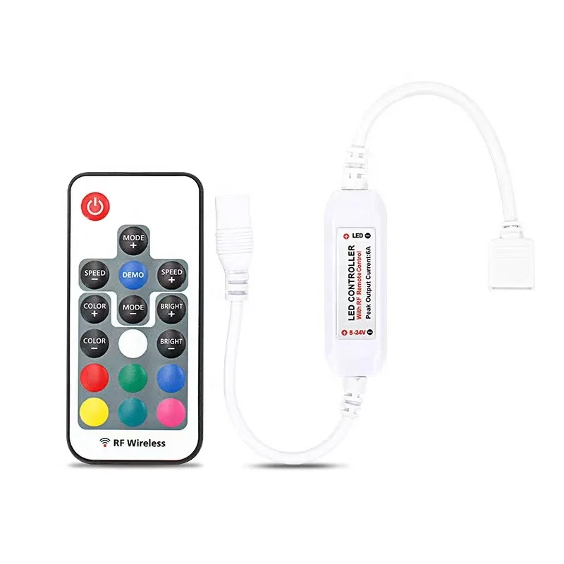 7 Color light strip dimming radio frequency 433 R17 key RGB LED controller used for RGB light strip