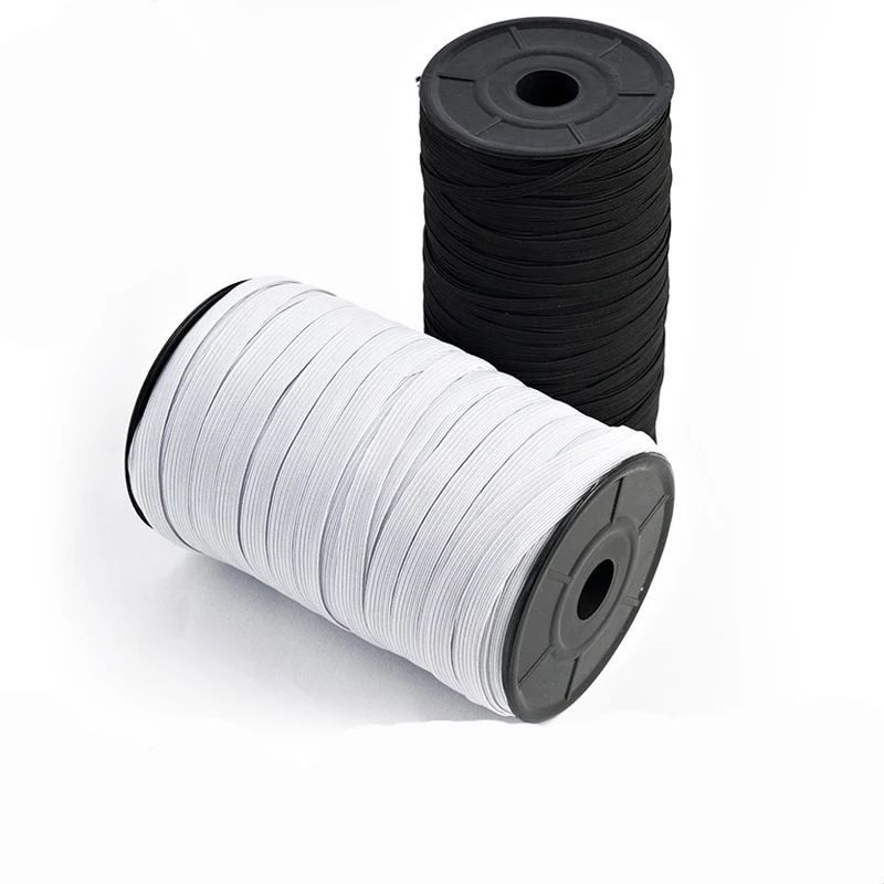 3mm 6mm 9mm Custom Elastic Band Braided Elastic Flat Elastic Band Sale By Roll