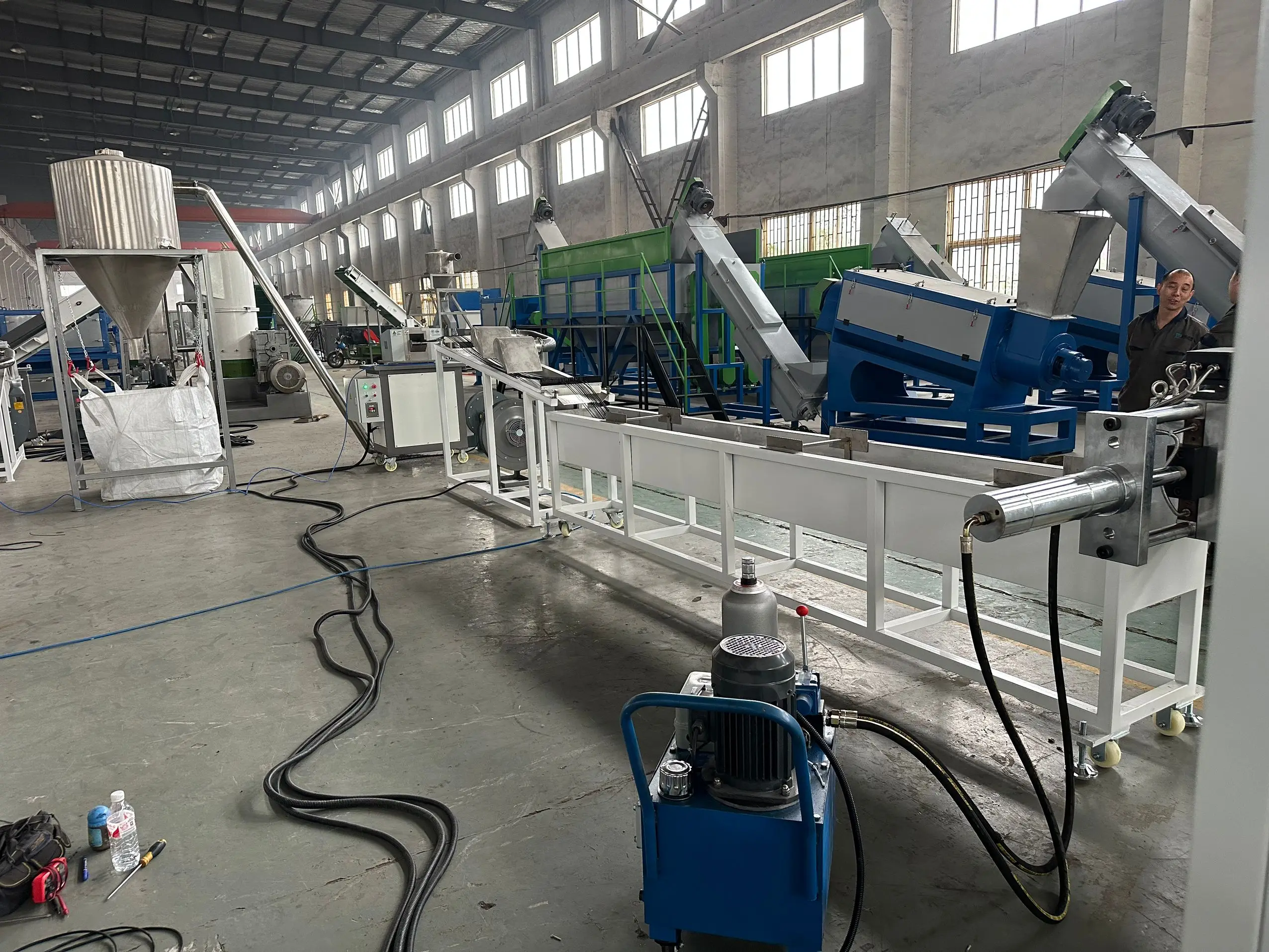 100-1000kg/h PE PP Double Stage Noodle Type Granulator Machine