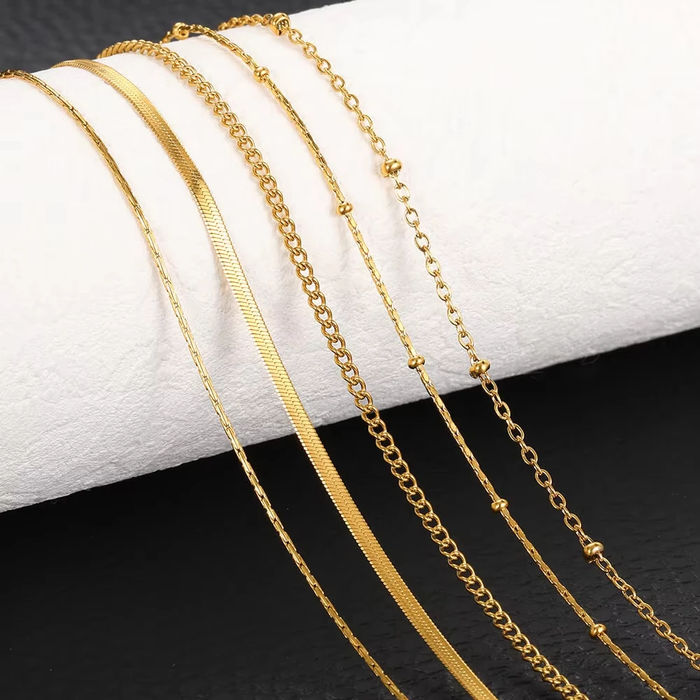 PVD gold plated stainless steel chain