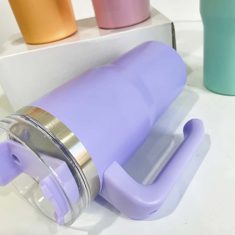 USA warehouse BPA free Stainless Steel Travel Mug Tumbler candy macaron colored 20oz kids travel mugs with handle