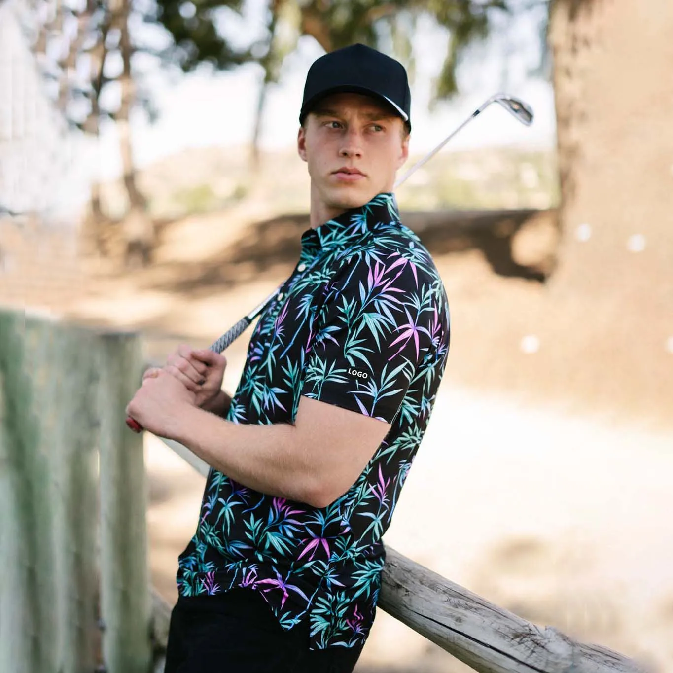 High quality wholesale 7xl golf polo shirts for men quick dry slim fit pattern full print bad birdie golf clothes polo tshirts