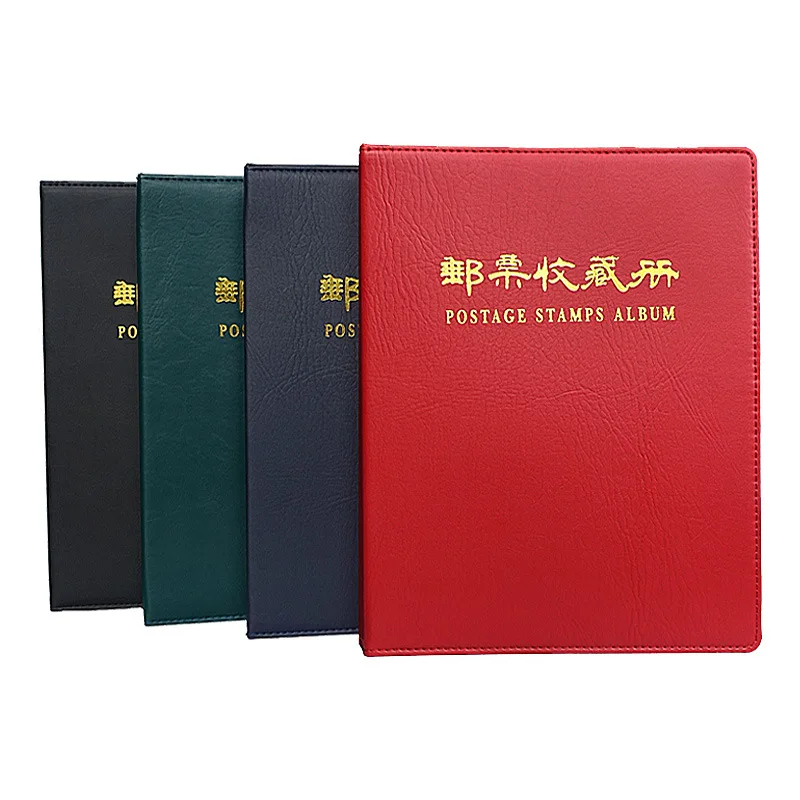 Wholesale Custom  PU leather cardboard stamp collection album postage with Plastic Binder
