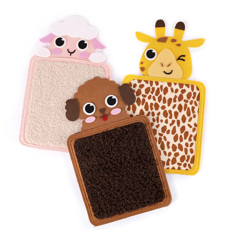 Sensory Mat Special Need Children Toy Portable Plush Felt Cloth Skin Toys Touch Lends Animal Hair Cognitive Cognition