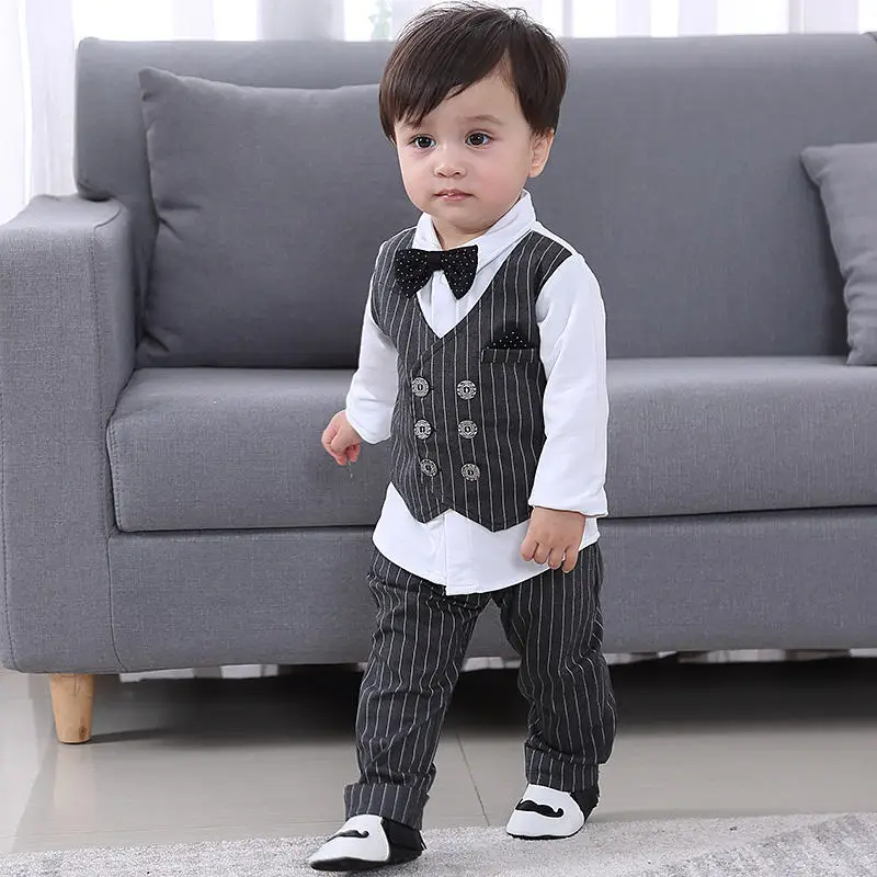 First Class Quality Toddlers Handsome Fashionable Gentleman Set Boys Baby Dresses 1-4 Year Boy Suit