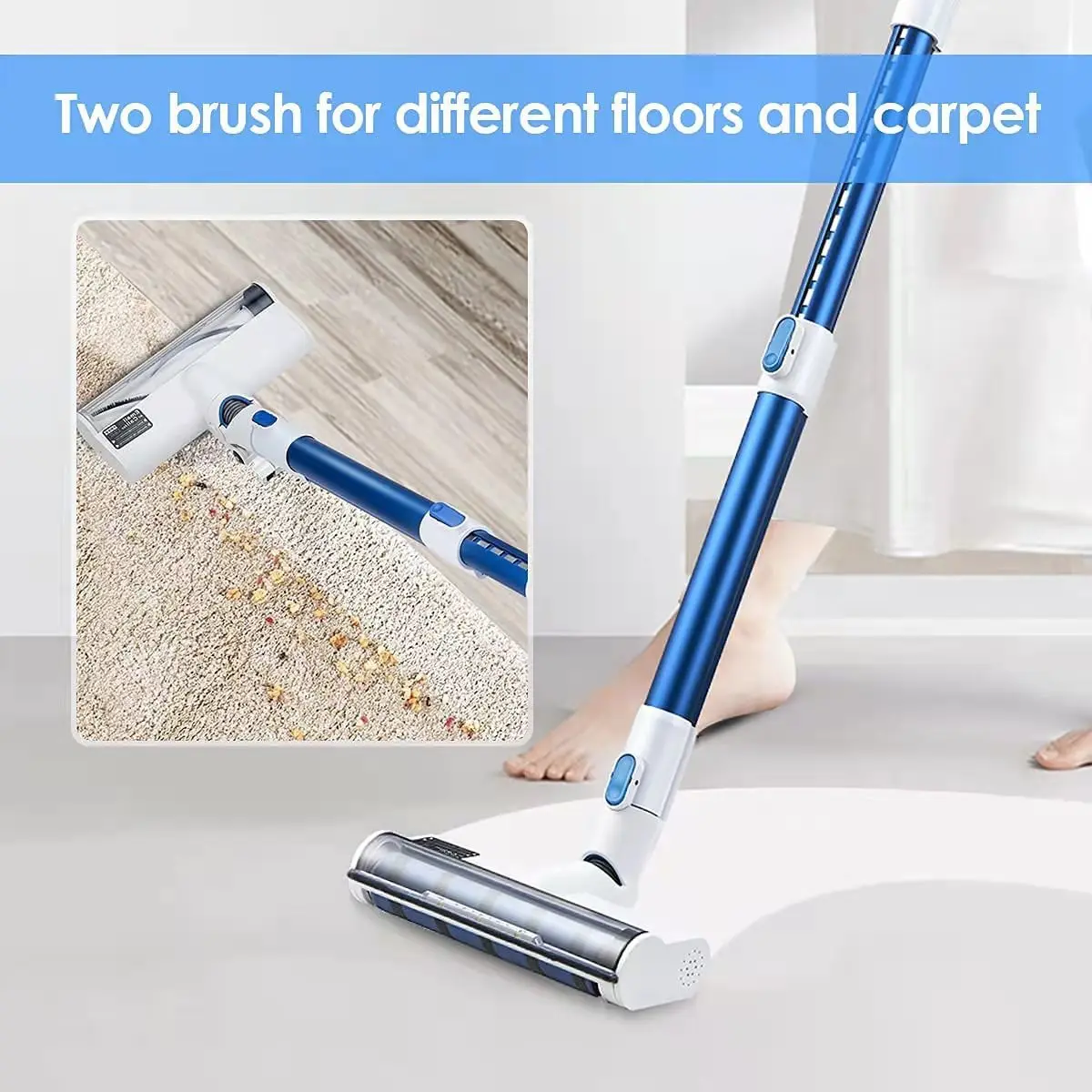 High speed bldc motor 220W Lithium Battery powerful cordless vacuum cleaner white bldc motor