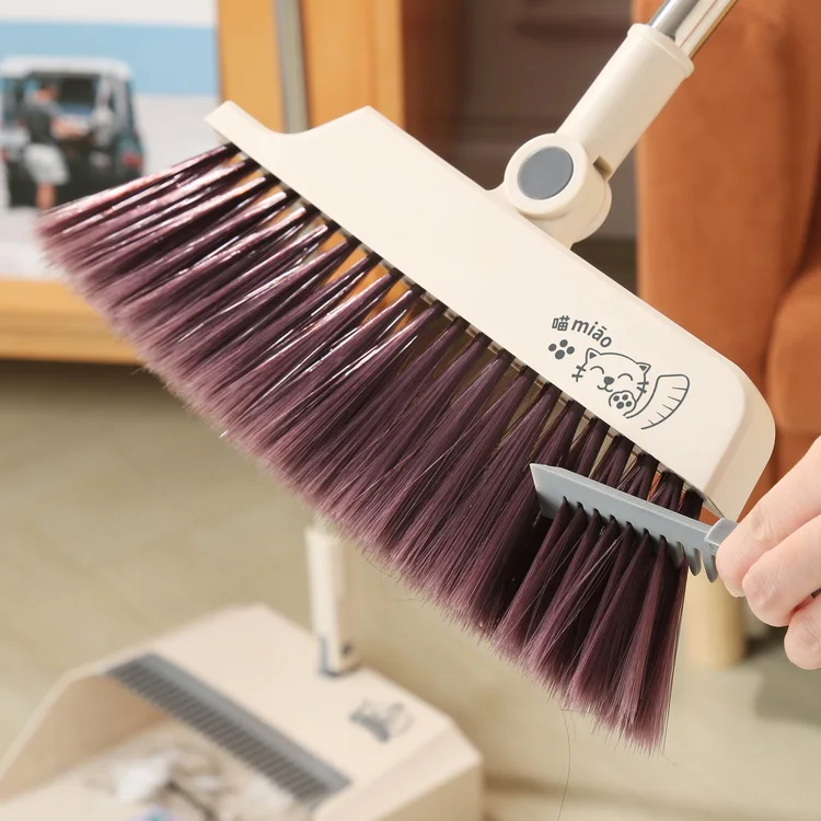 Rotating Head Broom Household Broom and Dustpan Cleaning Set Floor Upright Standing Cleaning Tools