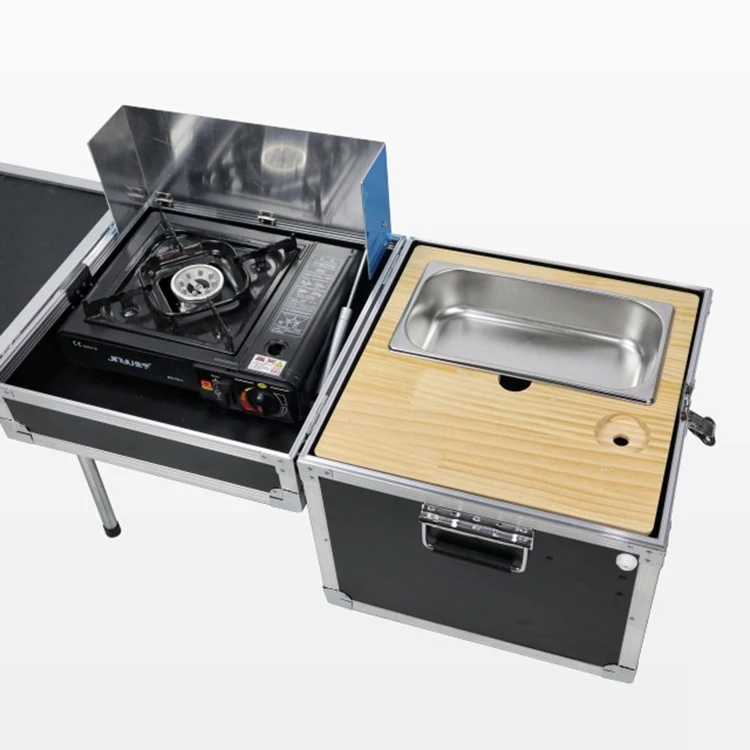 Outdoor Mobile Kitchen Foldable Mobile Kitchen Portable Camp Kitchen With Water Tap