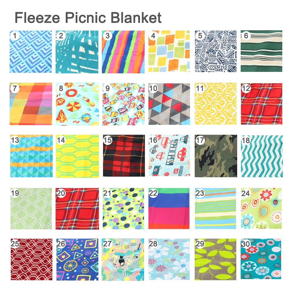 Cheap price waterproof 220x220cm polyester fleece picnic blanket